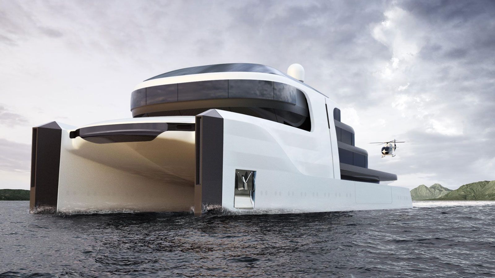Columbus2: The mega 80m hybrid explorer catamaran concept with party deck